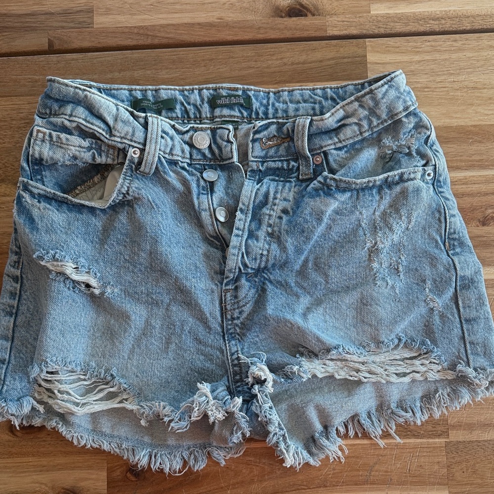Wild Fable Distressed Jean Shorts - Light Blue